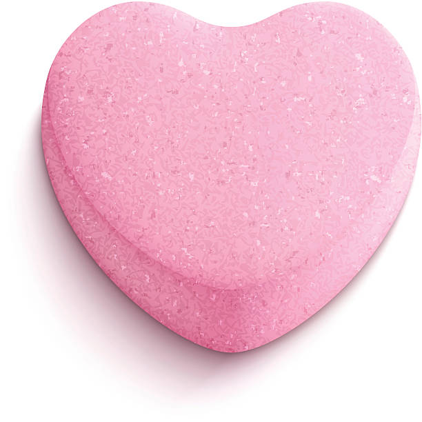 леденец в форме сердца - candy heart stock illustrations