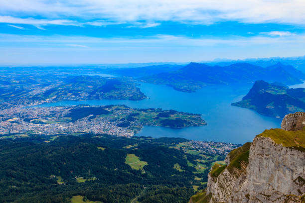 istock Beautiful panoramic view on Lake Lucerne from Mount Pilatus, Switzerland 1656742538