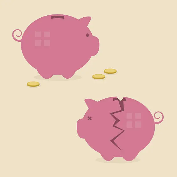 Vector illustration of Piggy Banks