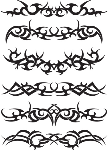 A collection of tribal tattoo designs that would be perfect as Flash on any Tattoo Studio wall. Re size & Re colour as you like, it's a Vector