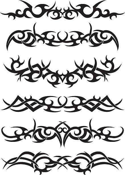 Tribal Tatto Designs A collection of tribal tattoo designs that would be perfect as Flash on any Tattoo Studio wall. Re size & Re colour as you like, it's a Vector tribal tattoo stock illustrations