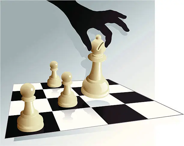 Vector illustration of Moving Chess Piece