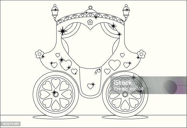 Cinderella Style Princess Carriage To Color In Stock Illustration - Download Image Now - Coloring, Princess, Fairy Tale