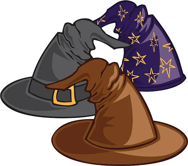 Vector illustration of Magic Hats