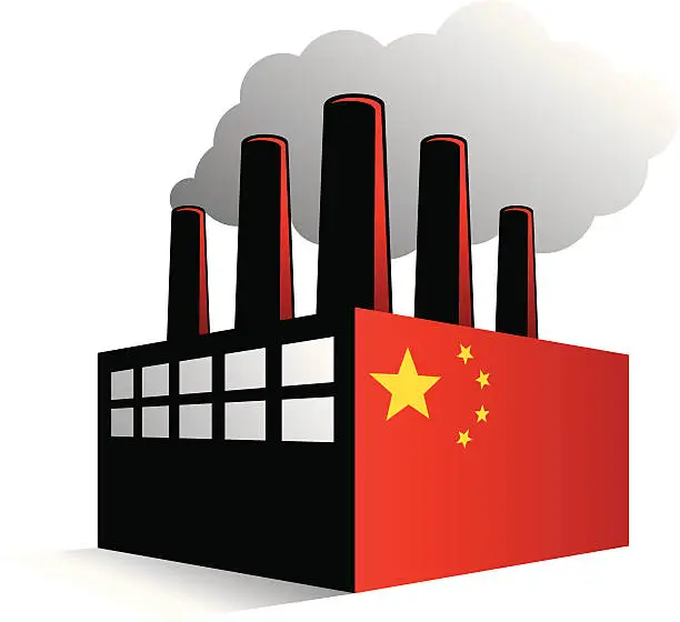 Vector illustration of China Factory