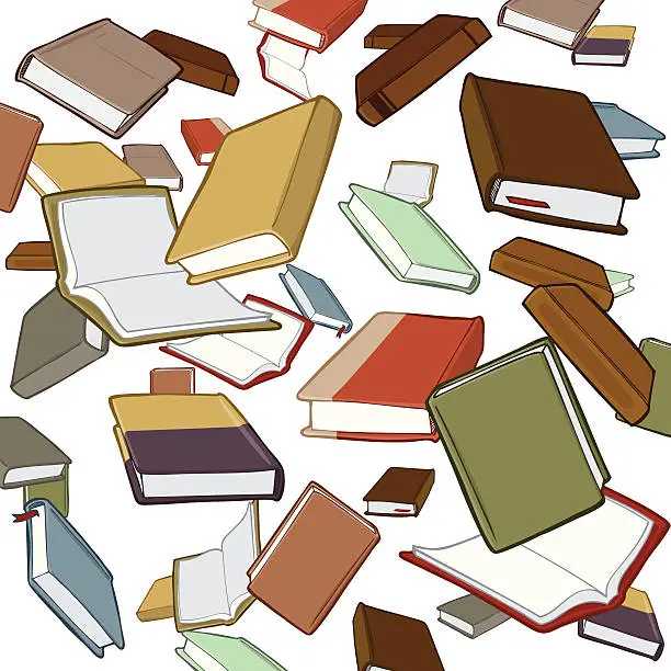 Vector illustration of Books Falling