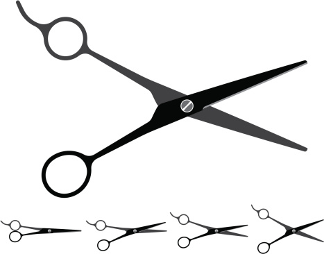 hair cutting scissors silhouette