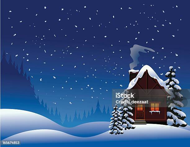 겨울맞이 객실 샬레에 대한 스톡 벡터 아트 및 기타 이미지 - 샬레, 눈-냉동상태의 물, 통나무집