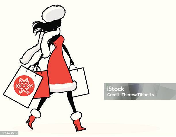 Compras De Natal - Arte vetorial de stock e mais imagens de Natal - Natal, Andar, Comércio - Consumismo