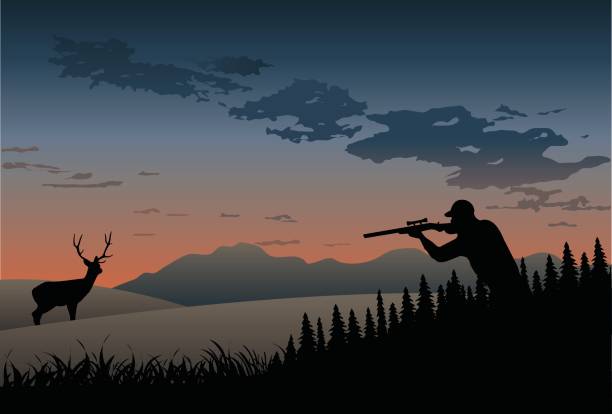 polowanie - tarcza myślistwo stock illustrations