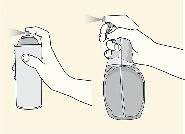 Vector illustration of Hands With Sprayers
