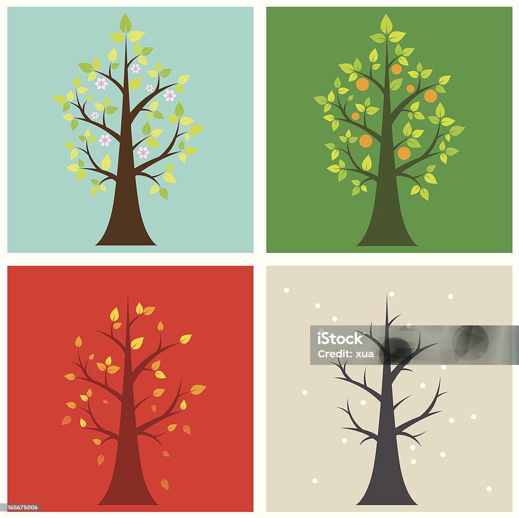 Four saison - clipart vectoriel de Arbre libre de droits