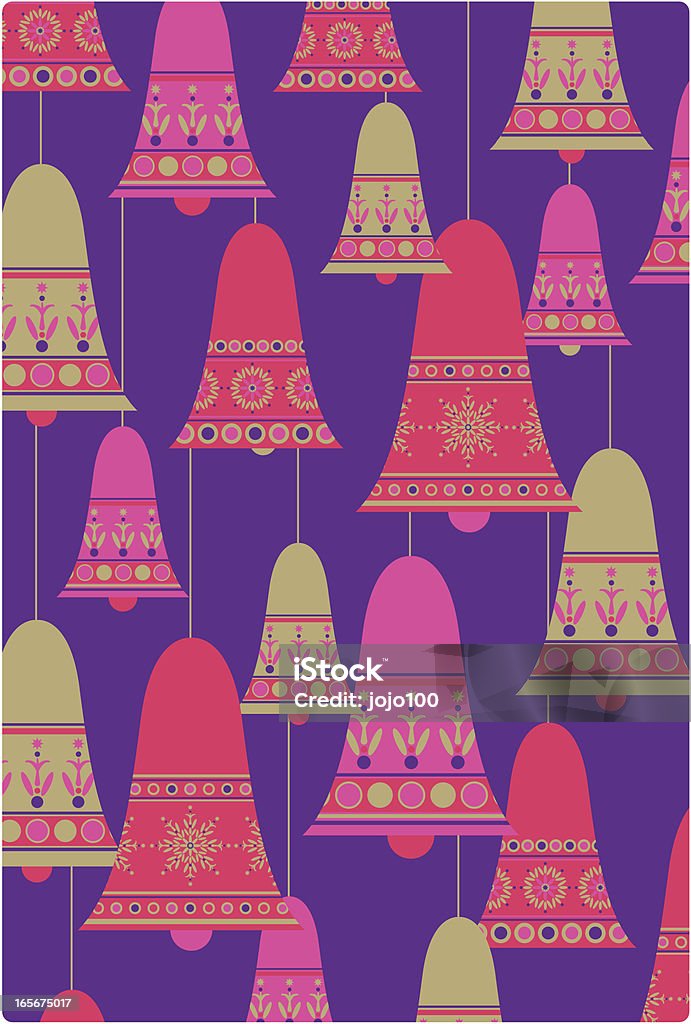 Декоративные Рождественские колокола in a Repeat Pattern - Векторная графика Иконка роялти-фри