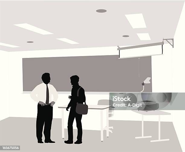 Siluet Vektor Murid Guru Ilustrasi Stok - Unduh Gambar Sekarang