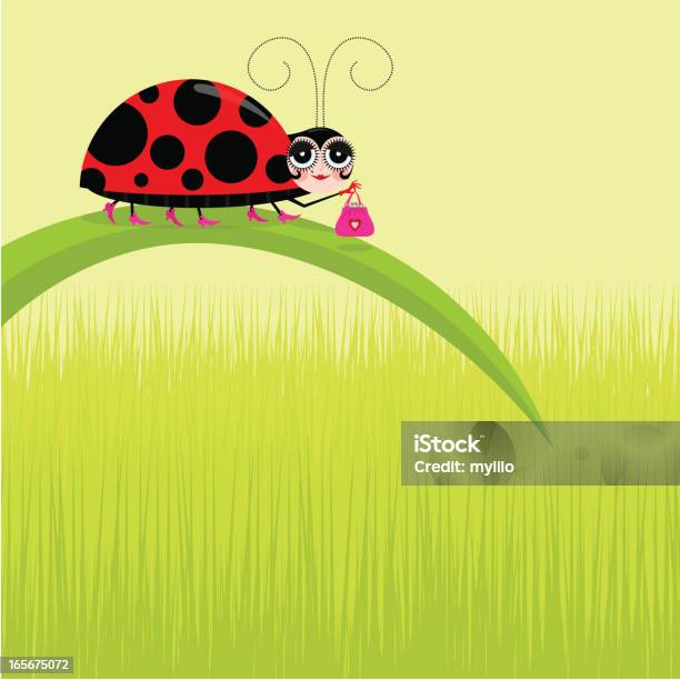 Ladybug With Handbag Stock Illustration - Download Image Now - Ladybug, Walking, Animal