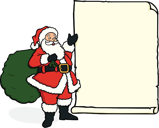 Santa's Bag and List vector art illustration