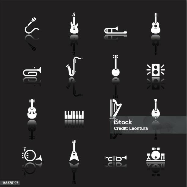 Instrument Symbole Stock Vektor Art und mehr Bilder von Bassgitarre - Bassgitarre, Bassinstrument, Bläser