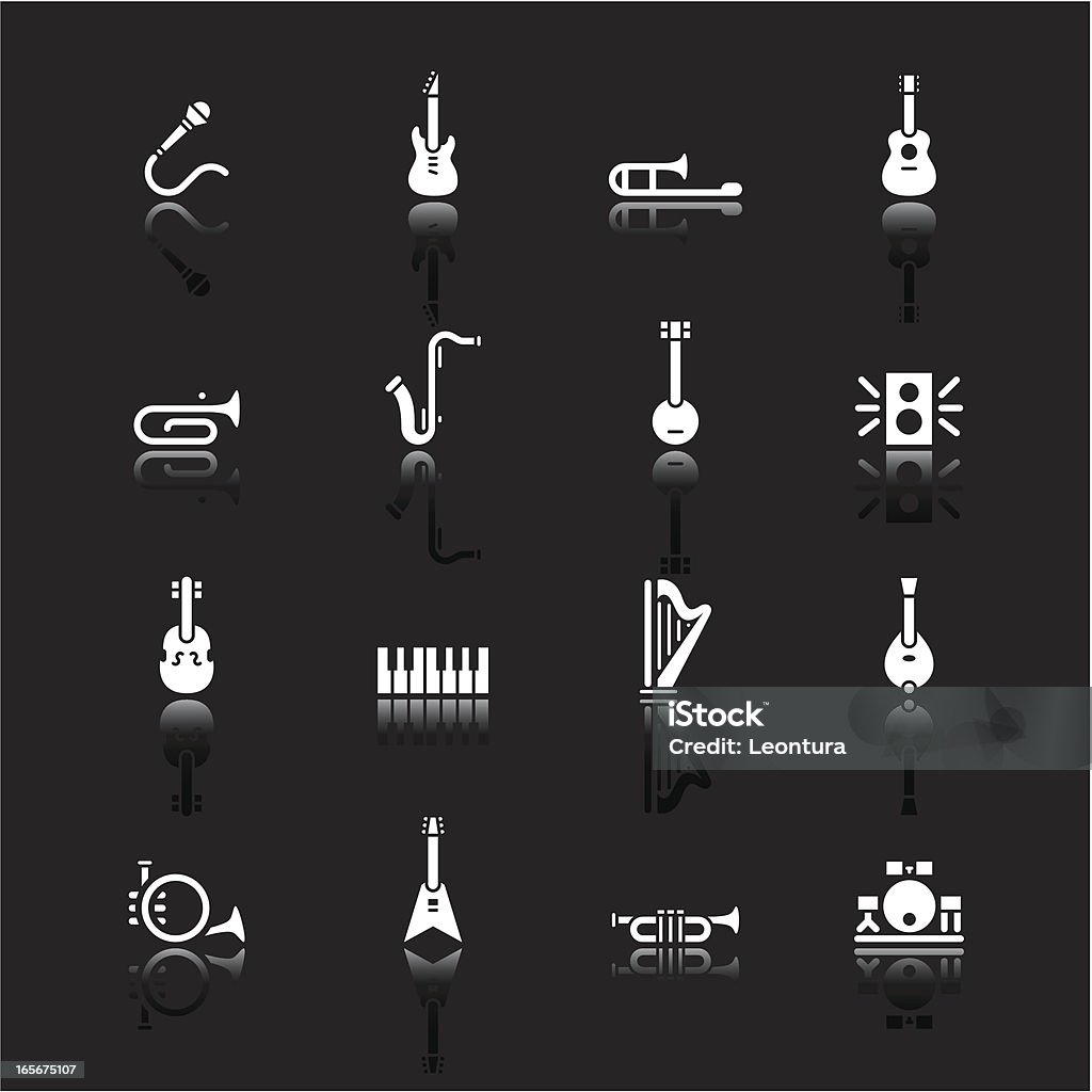 Iconos de instrumento - arte vectorial de Arpa libre de derechos