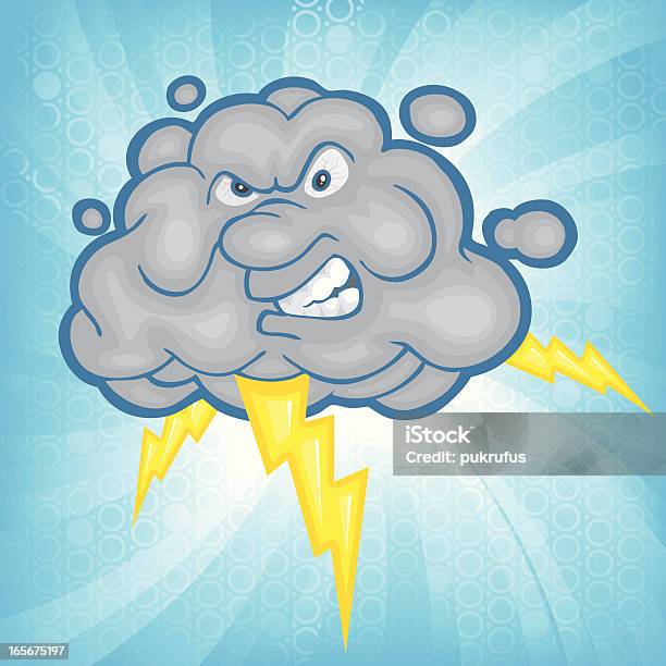 Cercle Splendeur Thunder Cloud Vecteurs libres de droits et plus d'images vectorielles de Cartoon - Cartoon, Ciel, Colère
