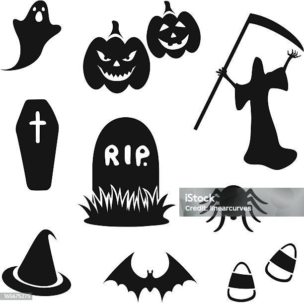 Halloween Elementów Graficznych - Stockowe grafiki wektorowe i więcej obrazów Candy corn - Candy corn, Cukierek, Demon - postać fikcyjna