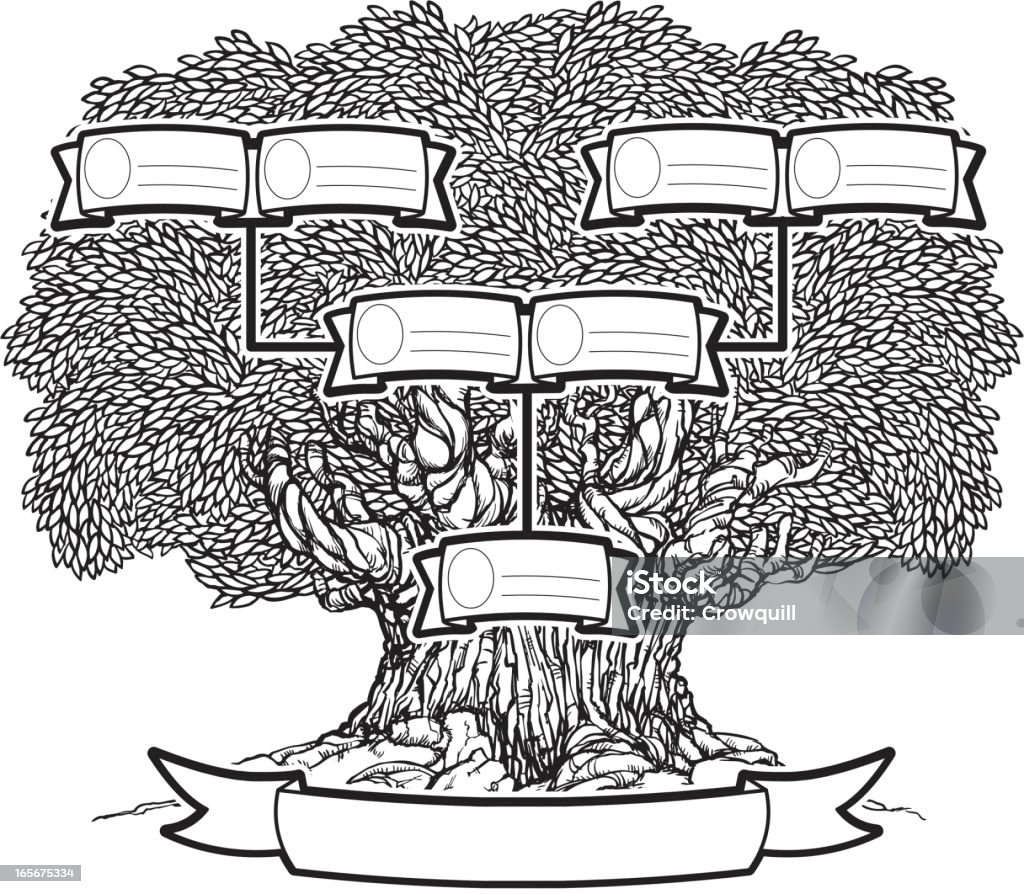 Inked de árbol familiar - arte vectorial de Conceptos libre de derechos