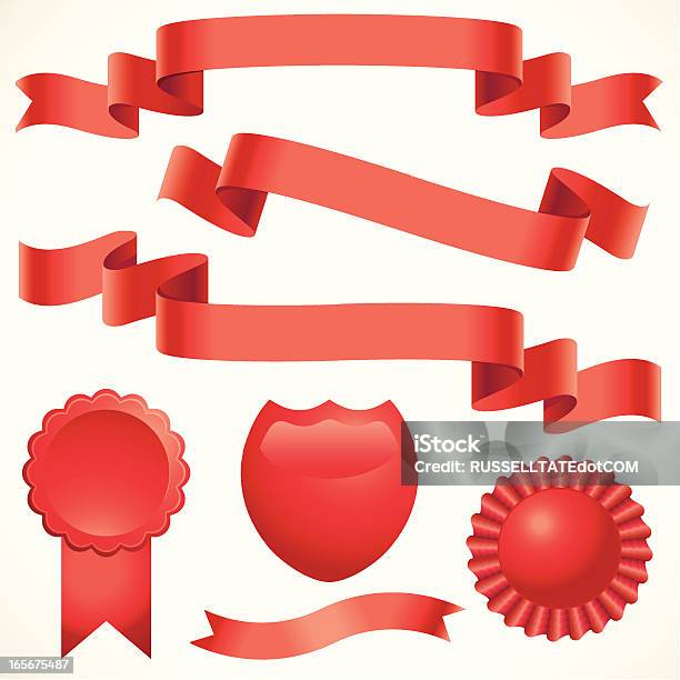 Plying Red Ribbon Rippling Red Ribbons Stock Illustration - Download Image Now - Award ...