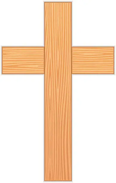 Vector illustration of Wooden cross