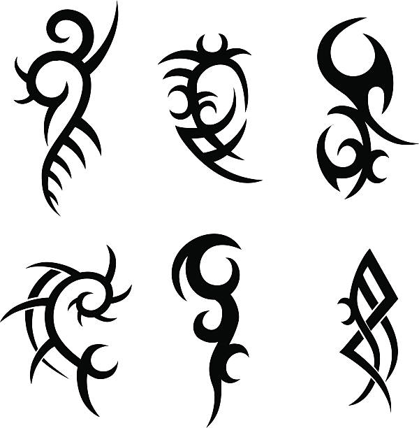 tribal tattoo-design - tattoo stock-grafiken, -clipart, -cartoons und -symbole