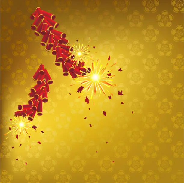 Vector illustration of Firecrackers Light Up