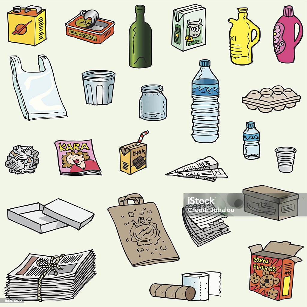 Lots of objects to recycle A vector illustration of some objects to recycle. Recycling stock vector