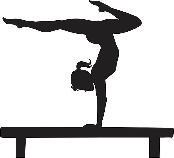 Gymnastics Contoured illustration of a girl doing gymnastics... gymnastics stock illustrations