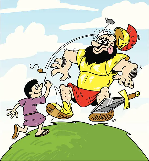 Vector illustration of david and goliath