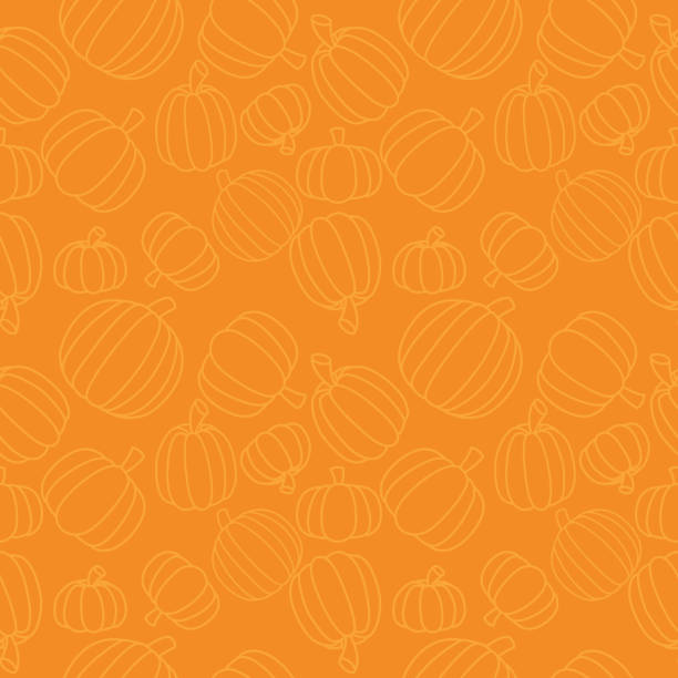 stockillustraties, clipart, cartoons en iconen met seamless pumpkins - pompoen