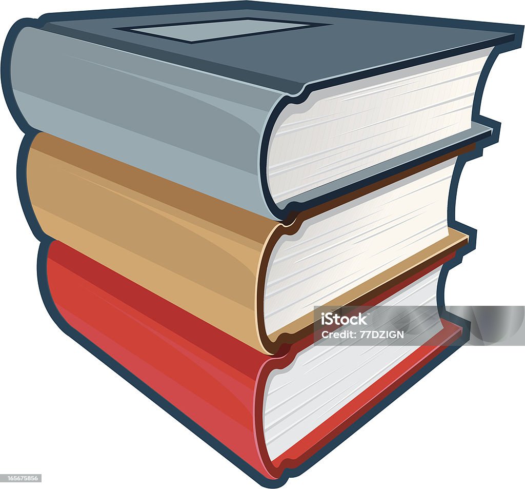 stack of books vector illustration of a three books in a stack.  Download includes CS3 and EPS8 files. Book stock vector
