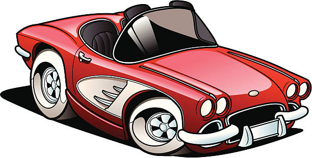 Classic Sports car vector art illustration