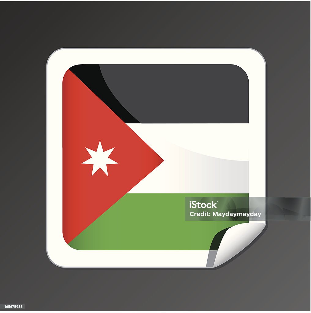 Jordan icona della bandiera - arte vettoriale royalty-free di Appiccicoso