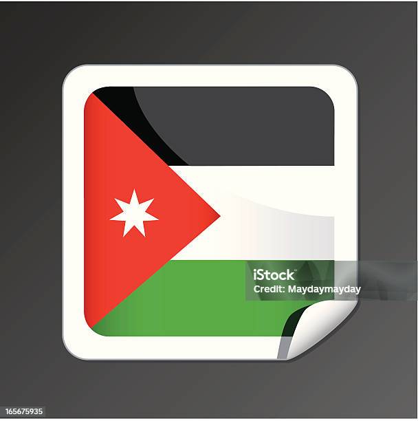 Jordan Icona Della Bandiera - Immagini vettoriali stock e altre immagini di Appiccicoso - Appiccicoso, Bandiera, Bandiera della Giordania