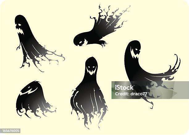 Ilustración de Ghost Silhoutte De y más Vectores Libres de Derechos de Abstracto - Abstracto, Celebración - Acontecimiento, Color negro