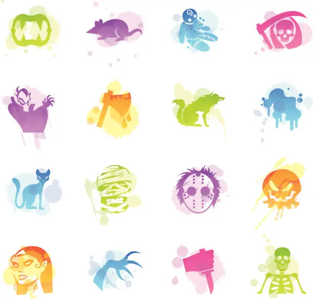 Vector illustration of Stains Icons - Horror