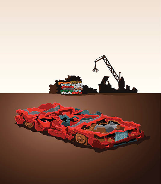ilustraciones, imágenes clip art, dibujos animados e iconos de stock de avería de coche - coches abandonados
