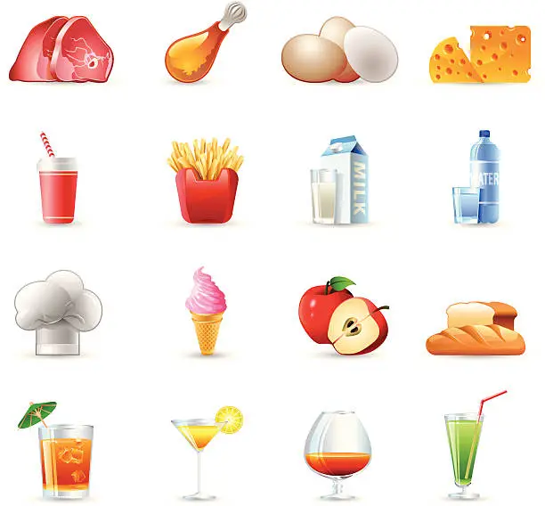 Vector illustration of Icons - Foods and Drinks