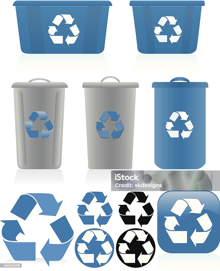 Símbolos e reciclagem reciclar barras Set-azul, Branco, Cinzento - Royalty-free Azul arte vetorial