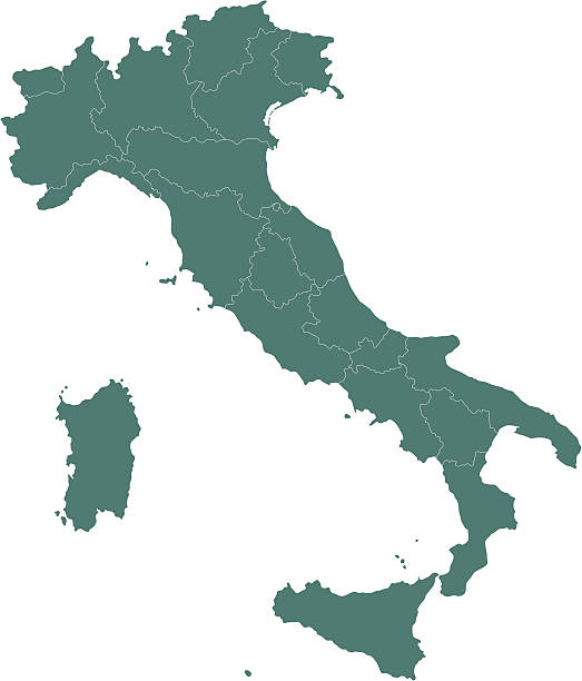 illustrazioni stock, clip art, cartoni animati e icone di tendenza di italia mappa isolato - marche