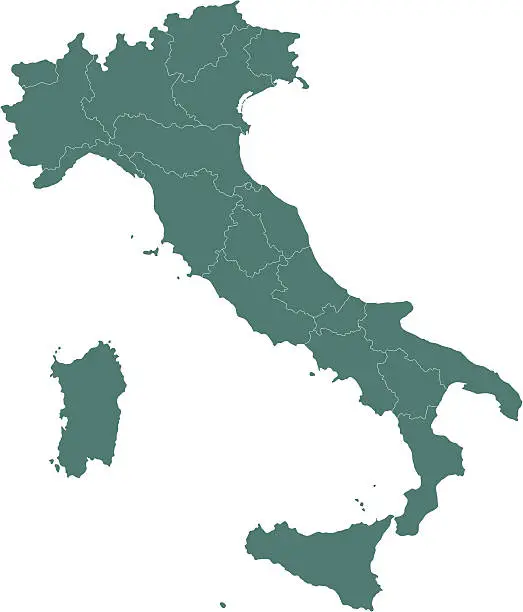 Vector illustration of Italy map isolated