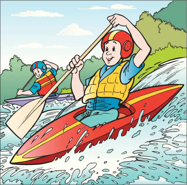 Vector illustration of kayak