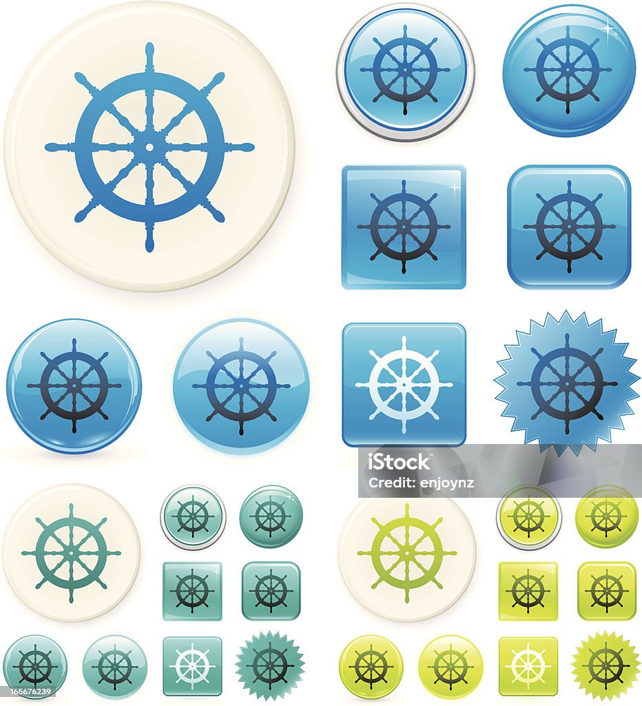 Barco icono de rueda - arte vectorial de Agua libre de derechos