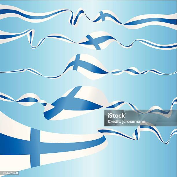 Finlandese Banner - Immagini vettoriali stock e altre immagini di A forma di croce - A forma di croce, Bandiera, Bandiera della Finlandia