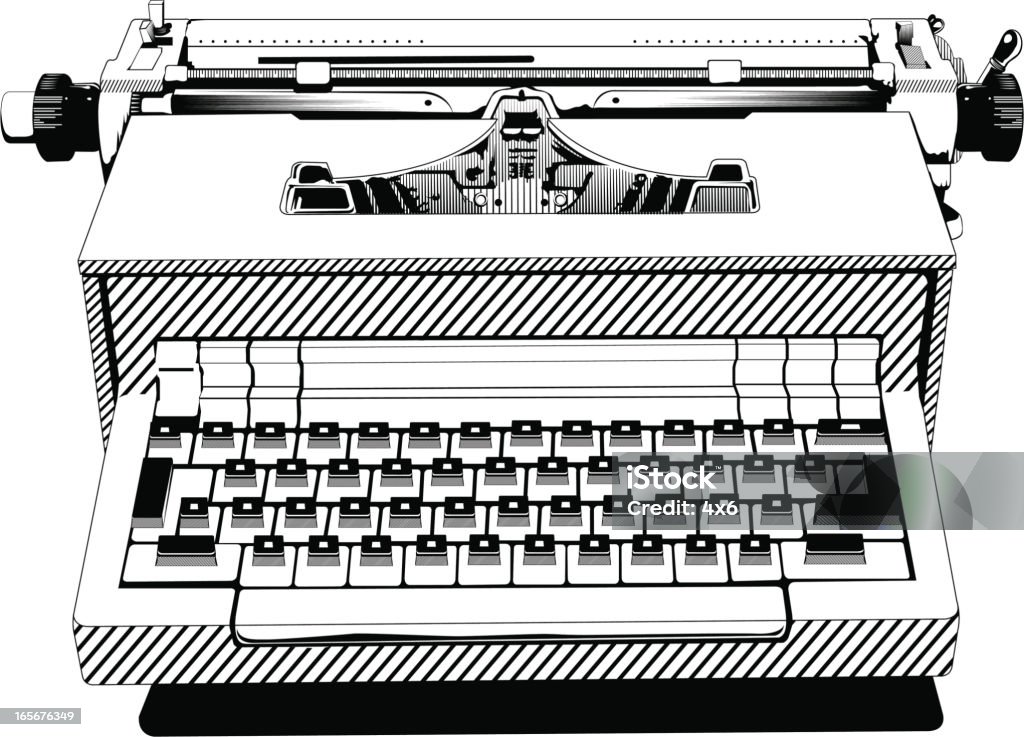 Close-up of an old typewriter - Векторная графика Machinery роялти-фри