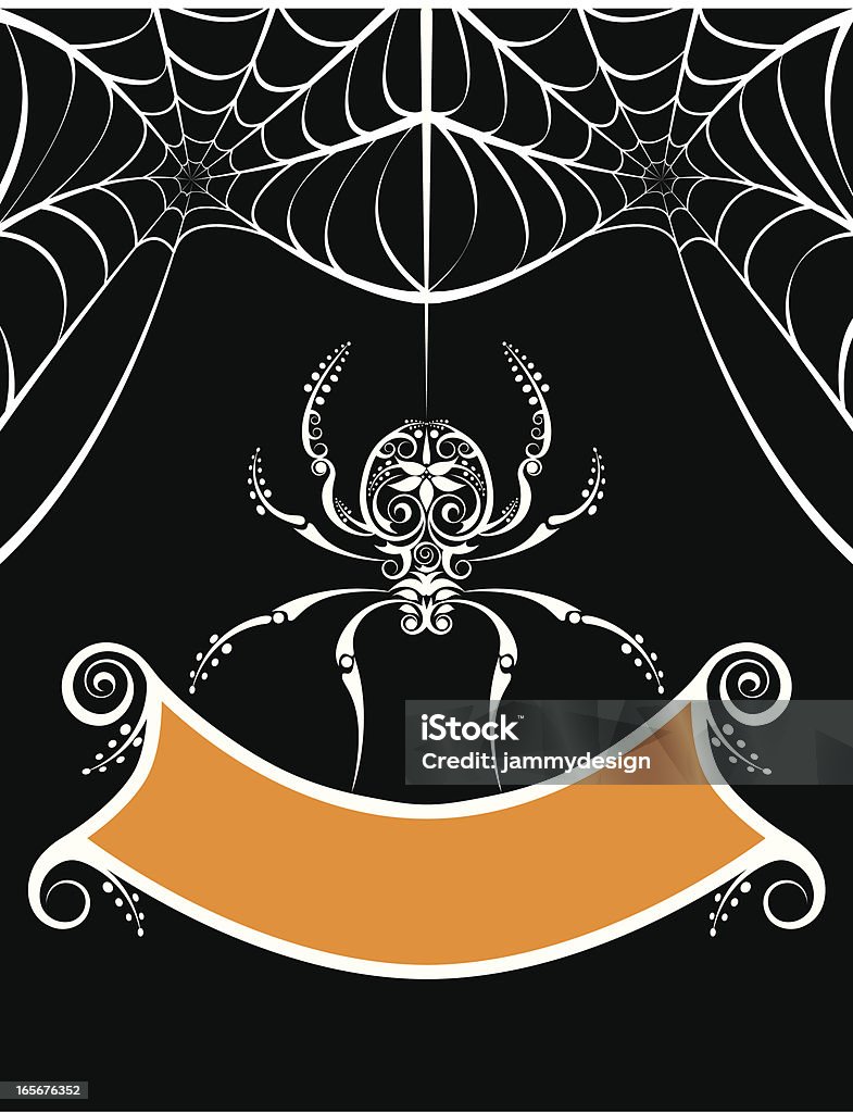 Halloween invitación - arte vectorial de Araña libre de derechos