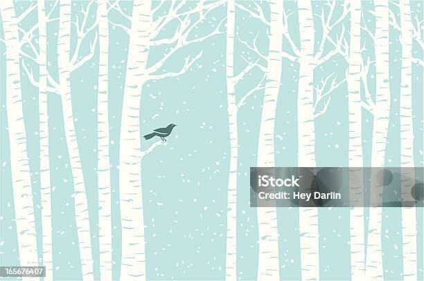 Birch Perch Stock Illustration - Download Image Now - Winter, Tree, Backgrounds